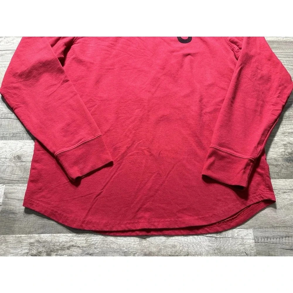 True Religion Mens‎ Size L Long Sleeve Hooded Pullover Shirt Red Lightweight